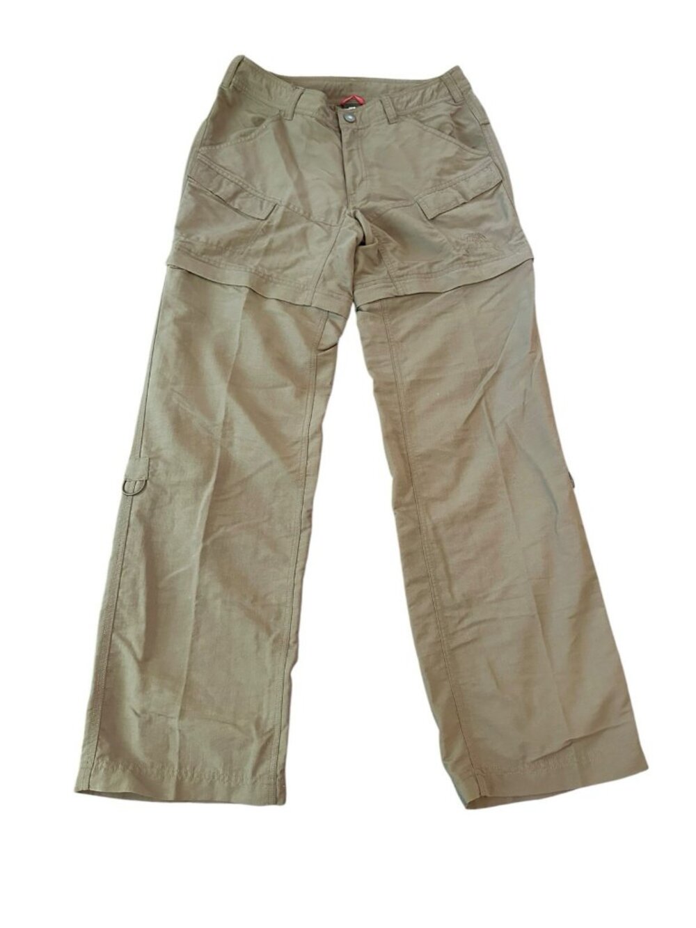 North Face Womens Pants Trousers 6 Zip Off Cargo Convertible Hiking Khaki TNF